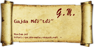 Gajda Máté névjegykártya